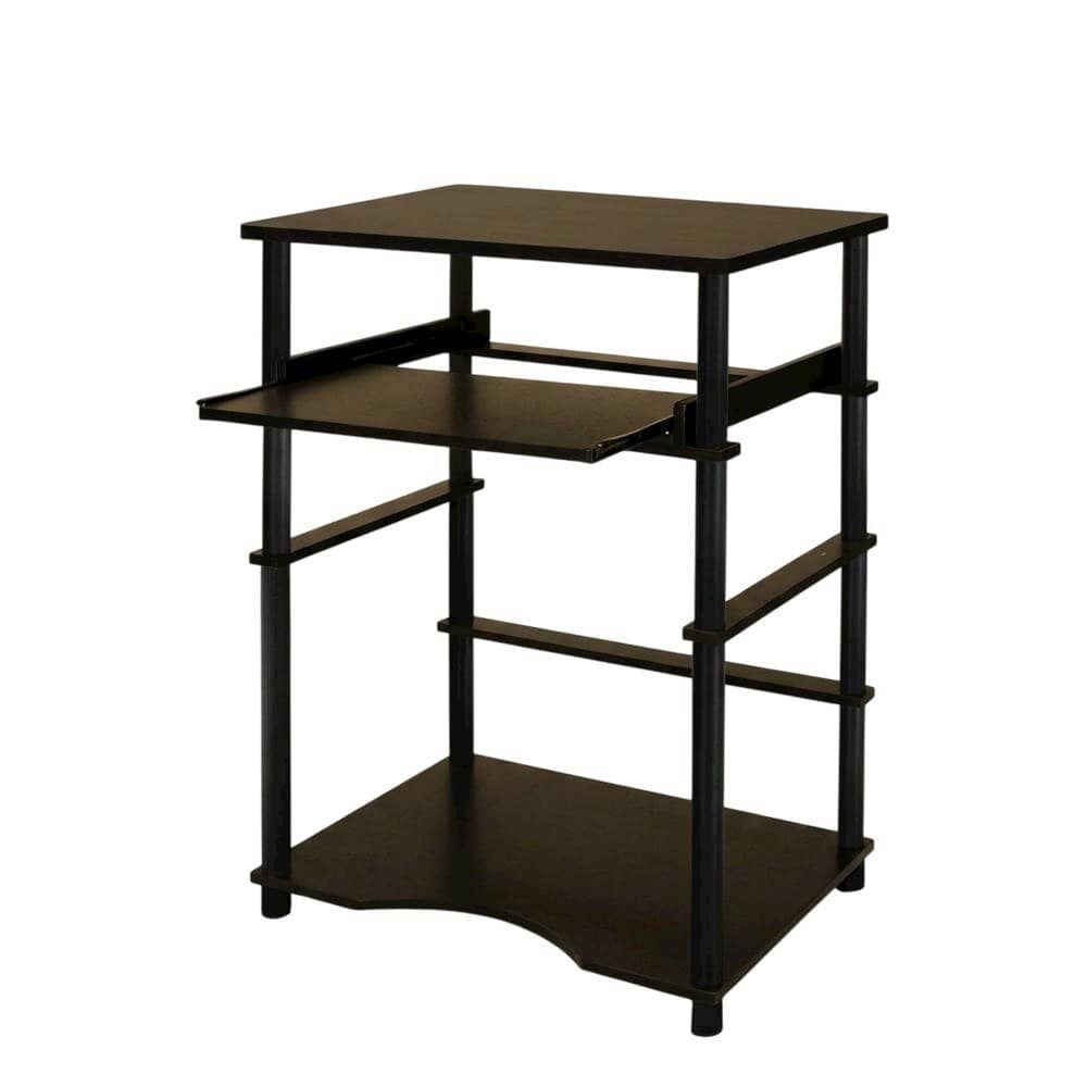 BisonOffice - Espresso and Black Laptop Desk with Easy Assembly and Sturdy Build - Espresso/Black