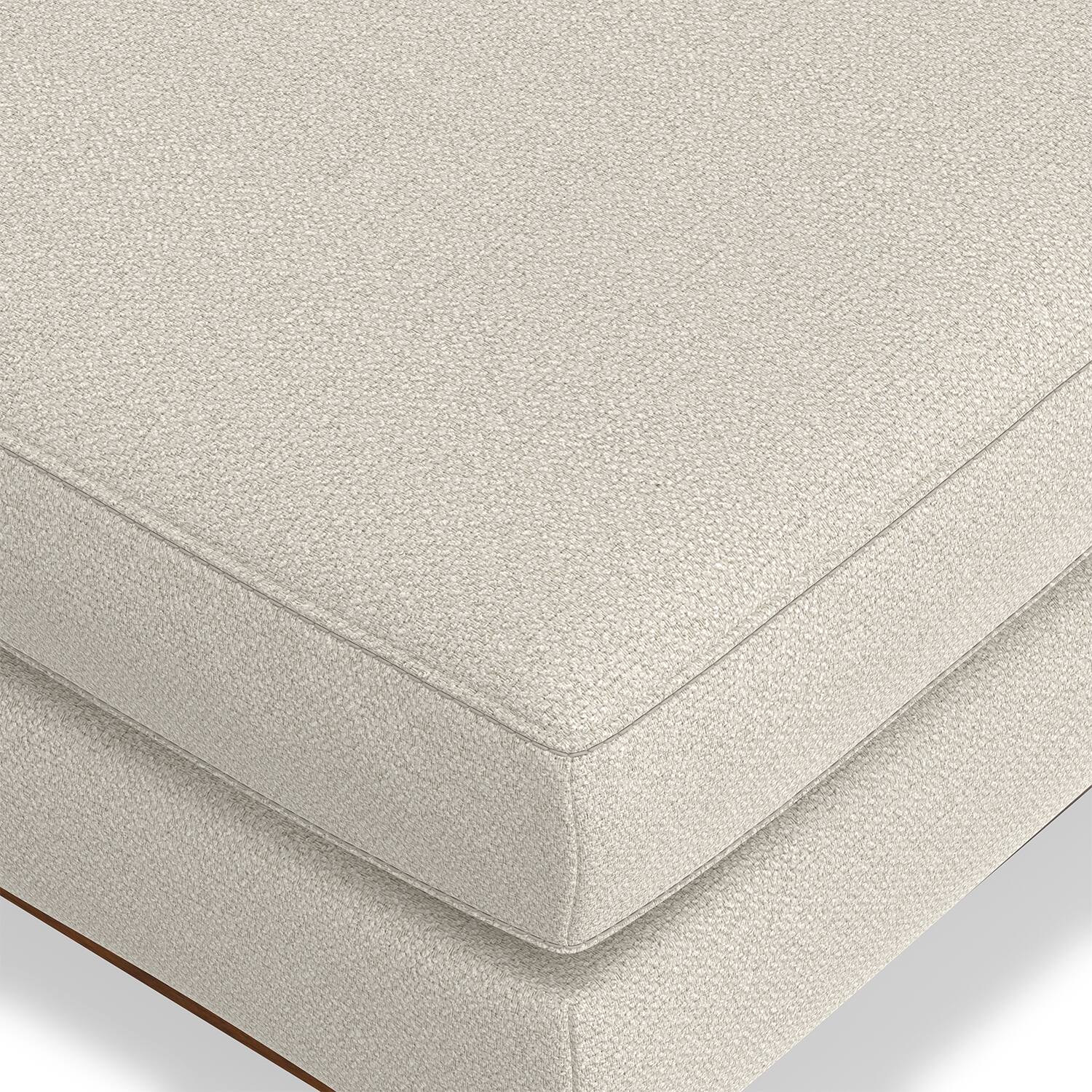 Alt View 4. Simpli Home - Morrison 49 inch Wide Mid-Century Modern Table Ottoman in Cream White Woven-Blend Fabric - Cream White.