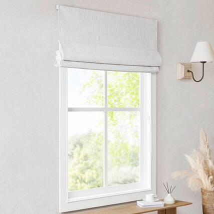 Front. BreeBe - 1 PCS 27x64' Total Blackout Cordless Roman Shade White - White.