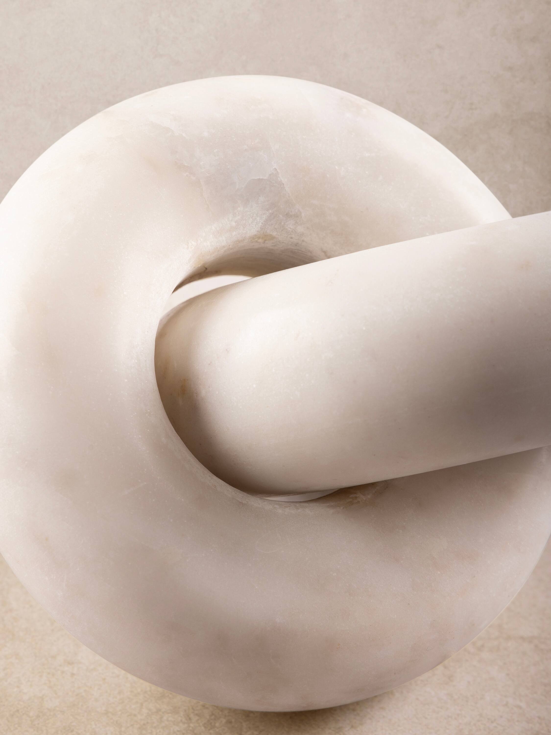 Left. GAURI KOHLI - Munich Marble Knot - White.