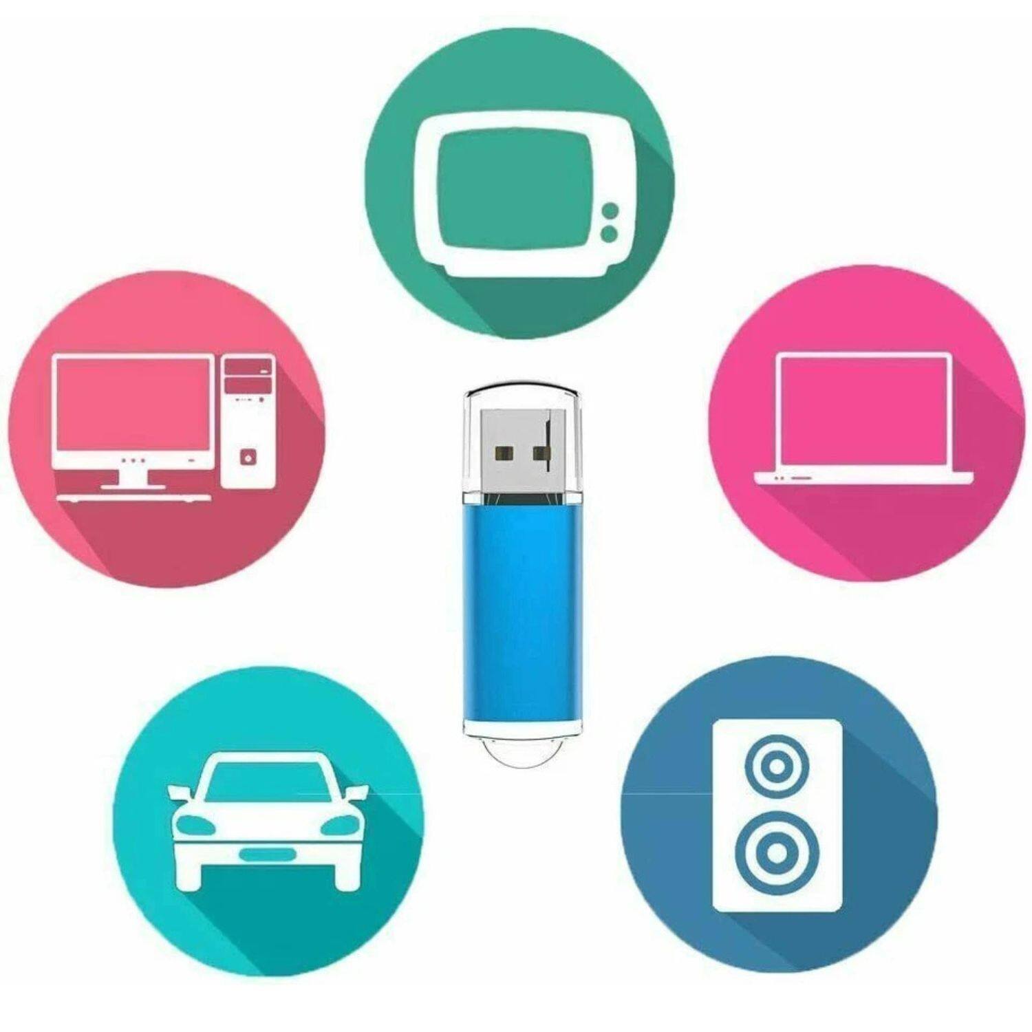 Angle. Stock Preferred - USB 2.0 Flash Memory Stick – Portable Thumb Drive U Disk for Laptop, PC & Mac - Blue.