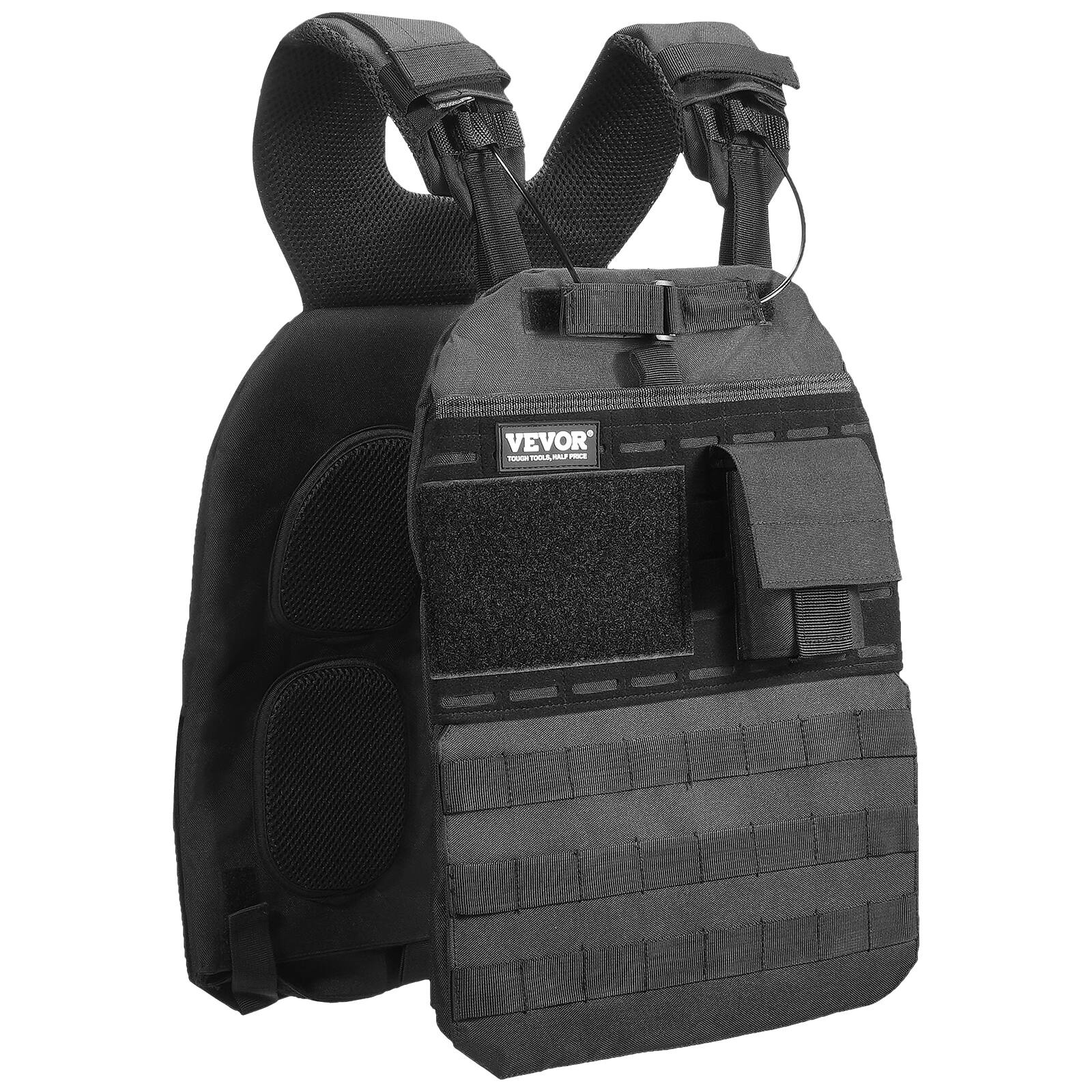 Alt View 5. VEVOR - Weighted Vest, 40lb Weight Vest, Adjustable Body Weight Jacket for Men Women, Workout Equipment - Black.