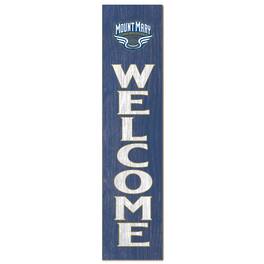 Jardine - Mount Mary Angels 12'' x 48'' Welcome Outdoor Leaner - Blue