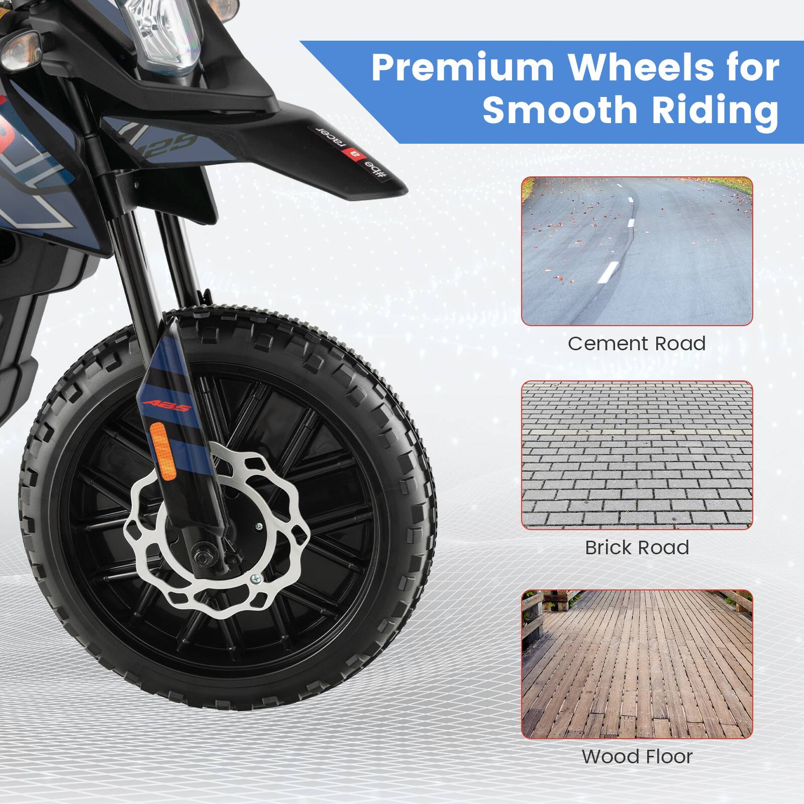 Premium Wheels for Smooth Riding

Cement Road

Brick Road

Wood Floor