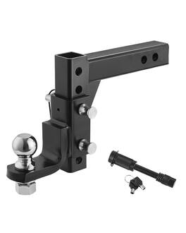 VEVOR - Adjustable Trailer Hitch, Fit 2-Inch Receiver, Trailer Hitch Ball Mount with 2-Inch Ball & Pin - Black