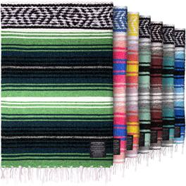 Zulay Kitchen - Large Mexican Blanket 70x50 Authentic Woven Throw - Tropical Green