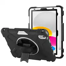 Front. Vena - For Apple iPad A16 Case, iPad A16 10th/11th Case, 360° Rotating Stand with Pencil Holder, Cover for iPad A16 10.9"Black - Black.