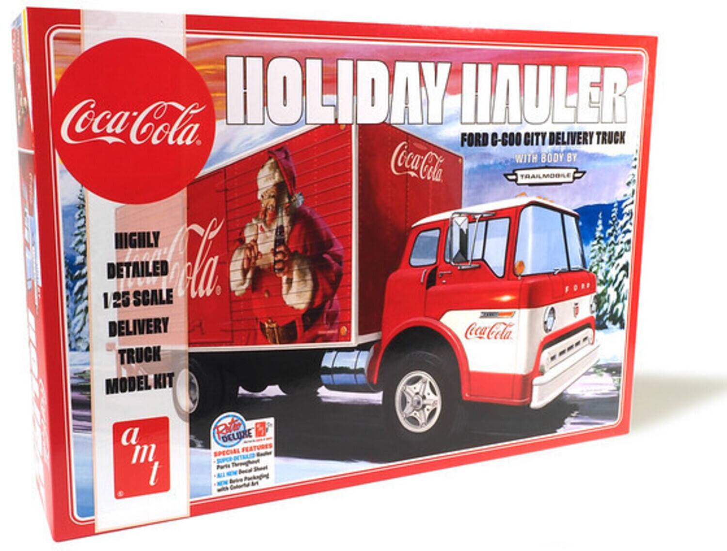 Coca-Cola HOLIDAY HAULER FORD C-600 CITY DELIVERY TRUCK WITH BODY BY Coca-Cola TRAILMOBILE HIGHLY DETAILED 1/25 SCALE DELIVERY TRUCK MODEL KIT a m t SPECIAL FEATURES Parts -