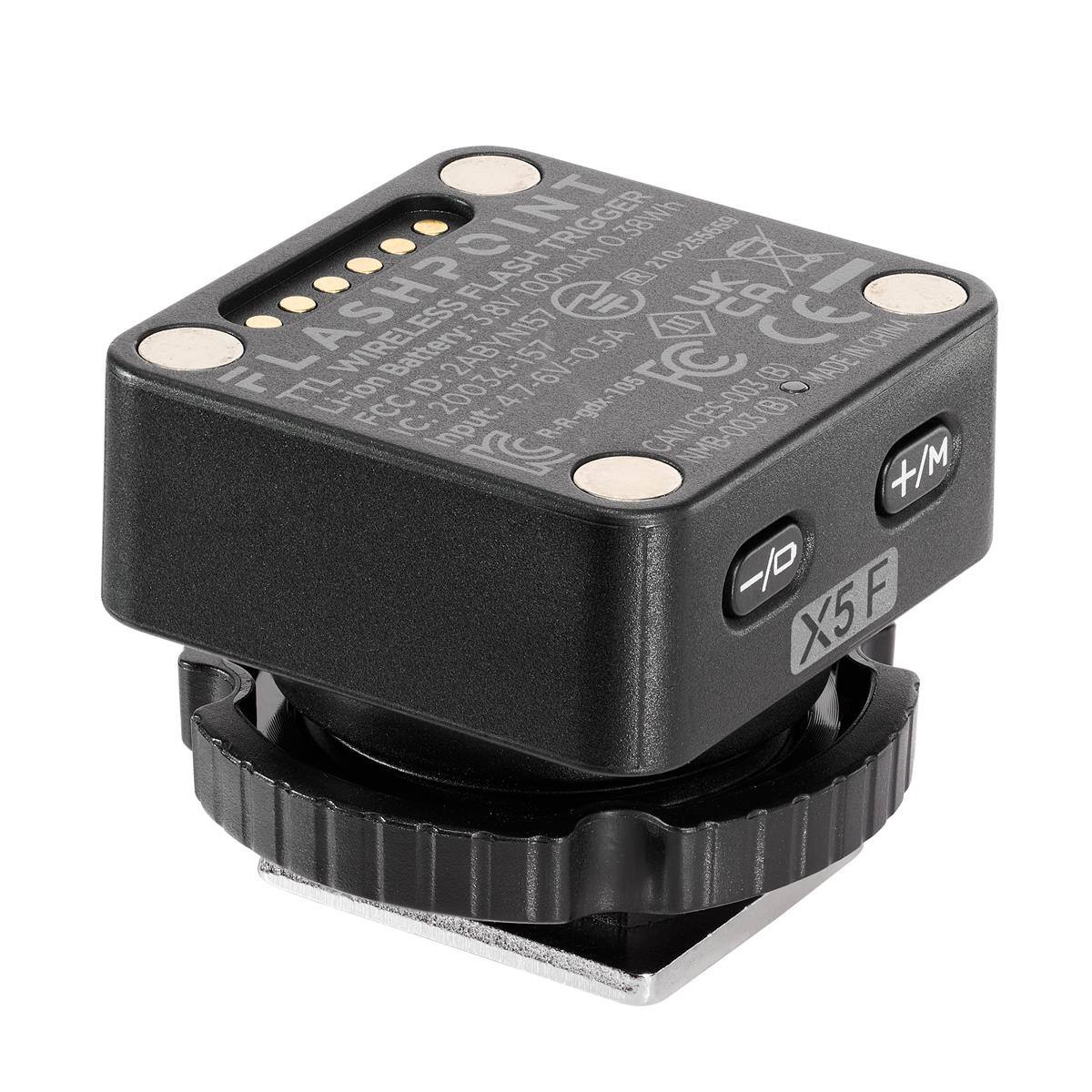 FLASHPOINT FLASH 100mAh TRIGGER 0 0.38Wh R 210- 255659 2ABYN157 3 8 III UKA CE TTL Li-ion Battery: ID: 20034-157 4.7-6V=0.5A 105 FC B MADE IN CHINA MADE FCC IC: Input: R-R-gdx- CAN NMB-003 ICES-003 (B) KC W+ X5F
