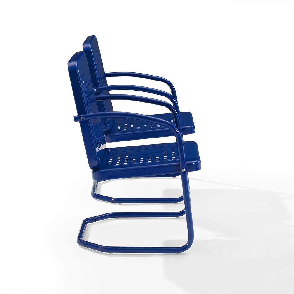 Alt View 9. Crosley Furniture - Bates 2Pc Retro Outdoor Chair Set - 2 Armchairs - Navy Gloss.