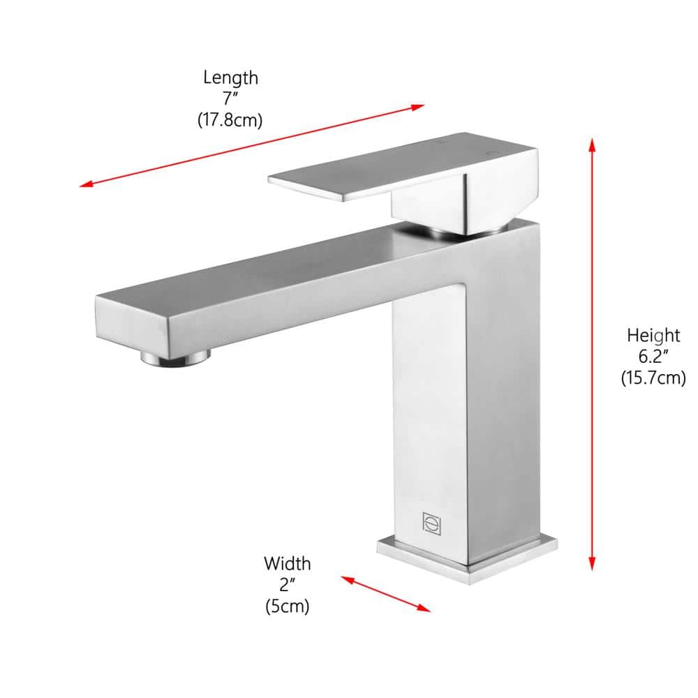 Photos - Tap Elegant Kitchen and Bath - Jakob Single Hole Single Handle Bathroom Faucet - Brushed Nickel