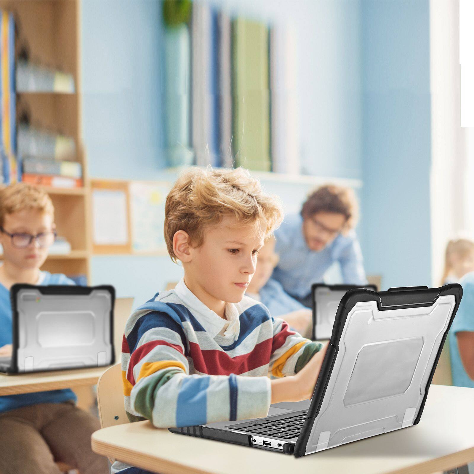 Left. Techprotectus - TechProtectus Lenovo 300E/W Gen3 Chromebook case-Clear (TP-LN-300E3) - Clear.