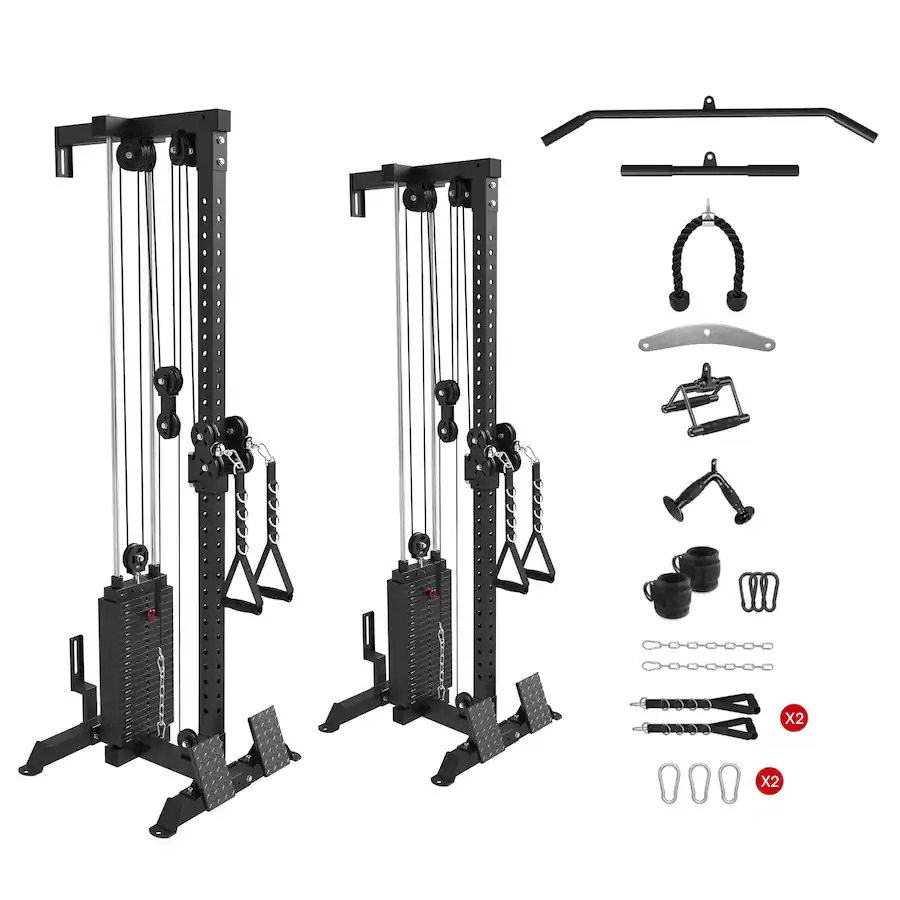 Mikolo Cable Crossover Machine with 210LBS Weight Stack, Wall Mounted ...
