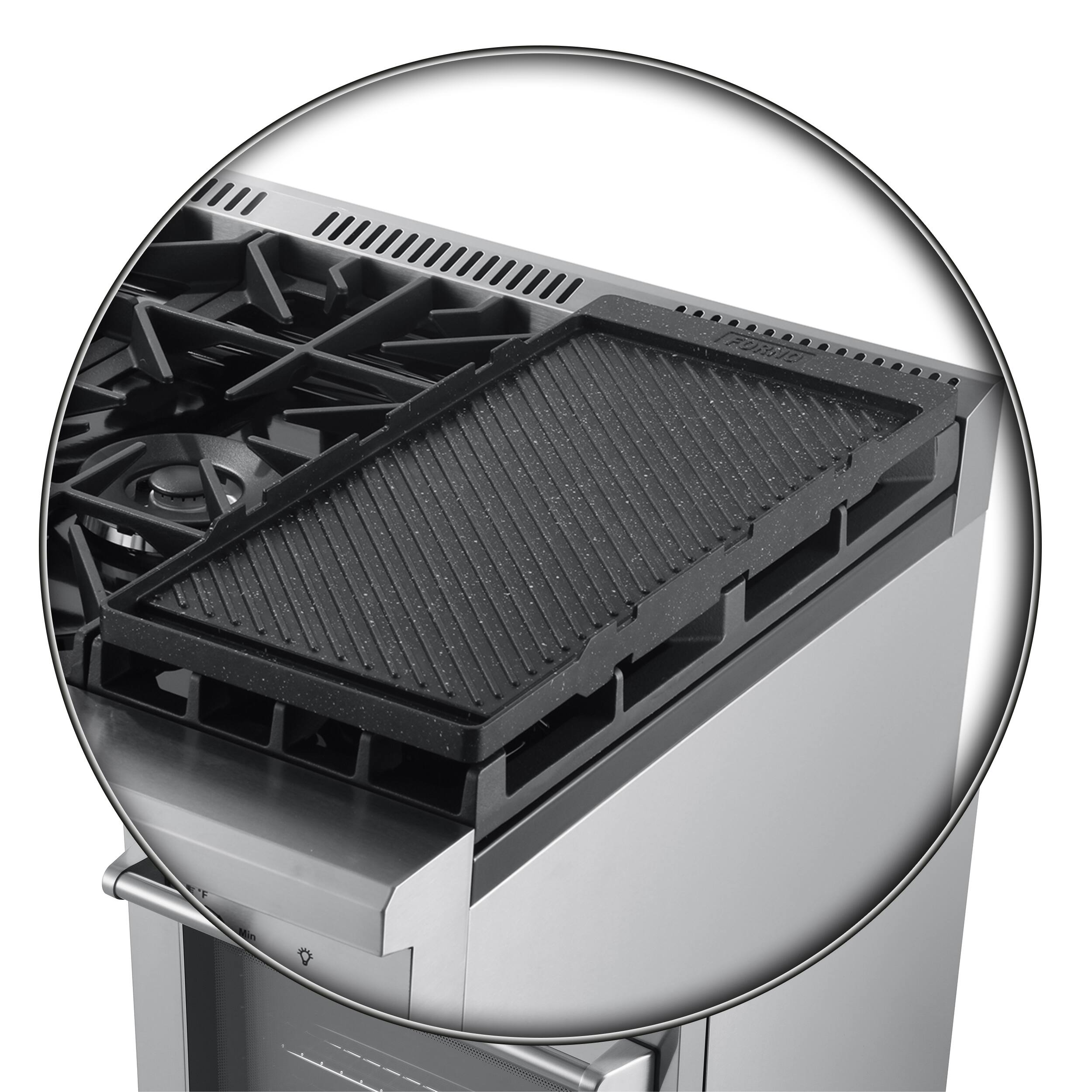 Alt View 11. Forno Appliances - Lazio Alta Qualita 4.62 Cu. Ft. Freestanding Dual Fuel Range with Convection Oven - Stainless Steel.