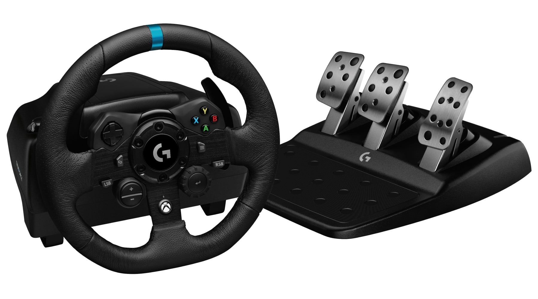 Logitech - G923 Racing Wheel and Pedals for Xbox Series X|S, Xbox One and PC - Black - Front_Zoom