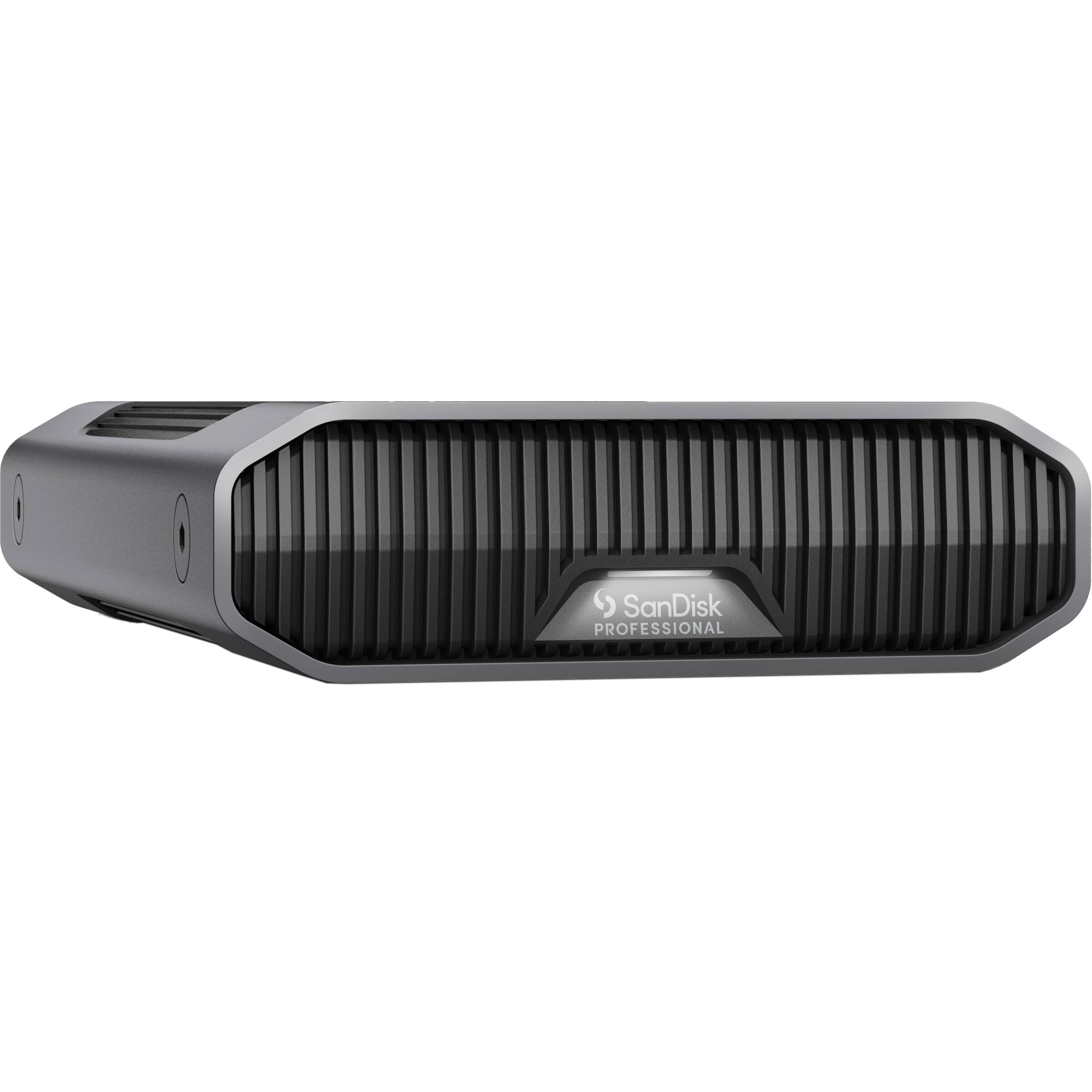 Angle. SanDisk Professional - G-DRIVE 12TB External USB-C 3.2 Gen2 Hard Drive - Black.