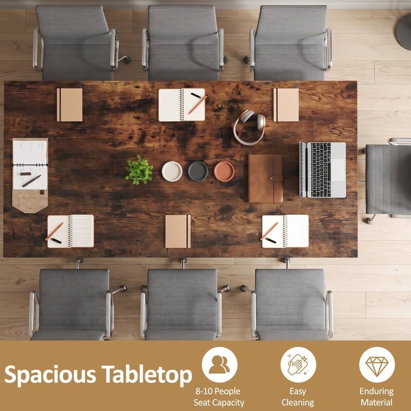 Spacious Tabletop  
8-10 People Seat Capacity  
Easy Cleaning  
Enduring Material
