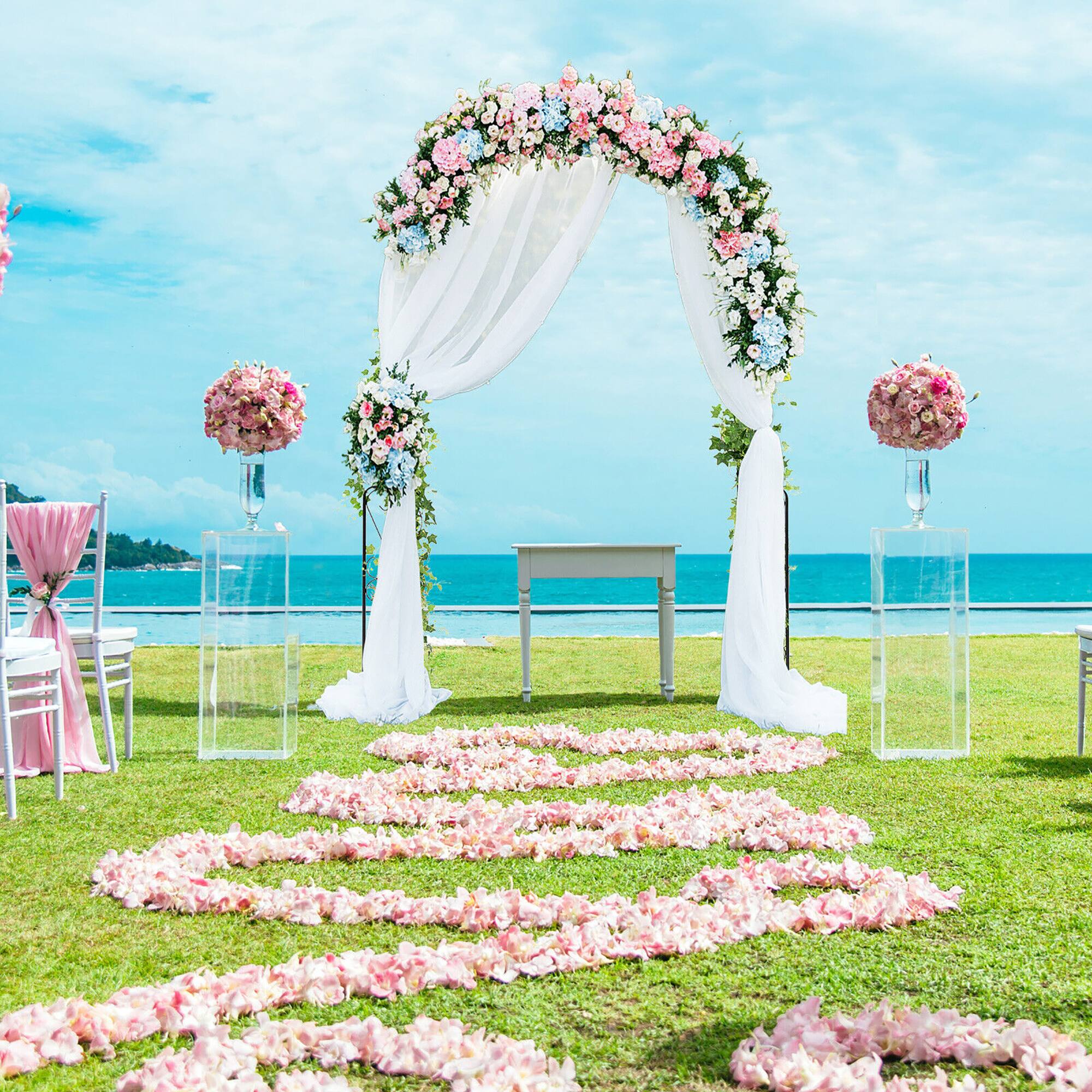 Alt View 3. Gymax - Gymax Metal Garden Arch 7.9 FT Backdrop Stand for Various Climbing Plants Party Black - Black.