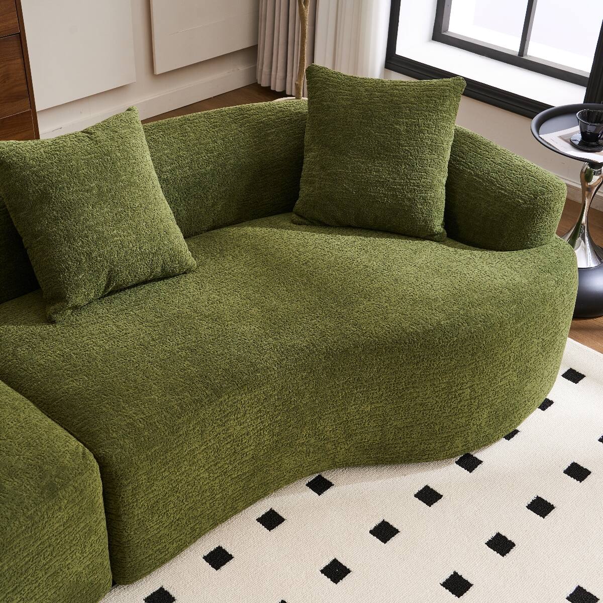 Alt View 10. Ropilly - Ropilly 110 Inch Curved Sectional Sofa Green Chenille Modular Couch for Living Room Apartment - Green.