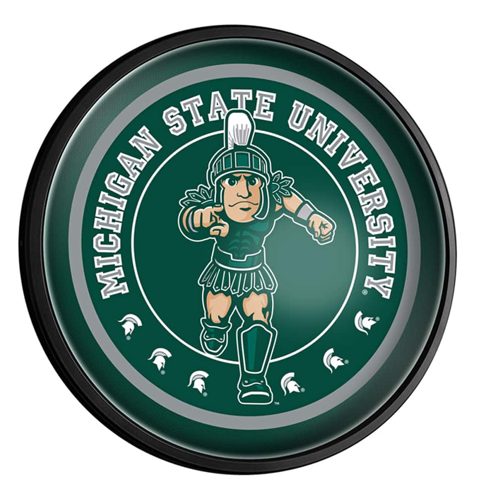 The Fan-Brand - Michigan State Spartans 18'' x 18'' Mascot Slimline Illuminated Wall Sign - Multicolor