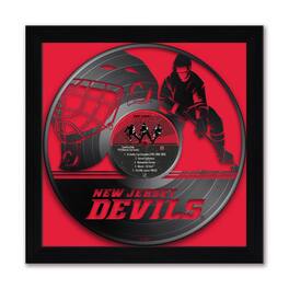 Sporticulture - New Jersey Devils 13" x 13" Framed Vinyl Record Art Print - Red