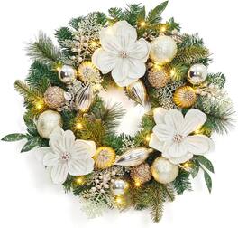Jojoka - 24 Inch Christmas Wreaths for Grand Entryway and Entrance Displays - Green