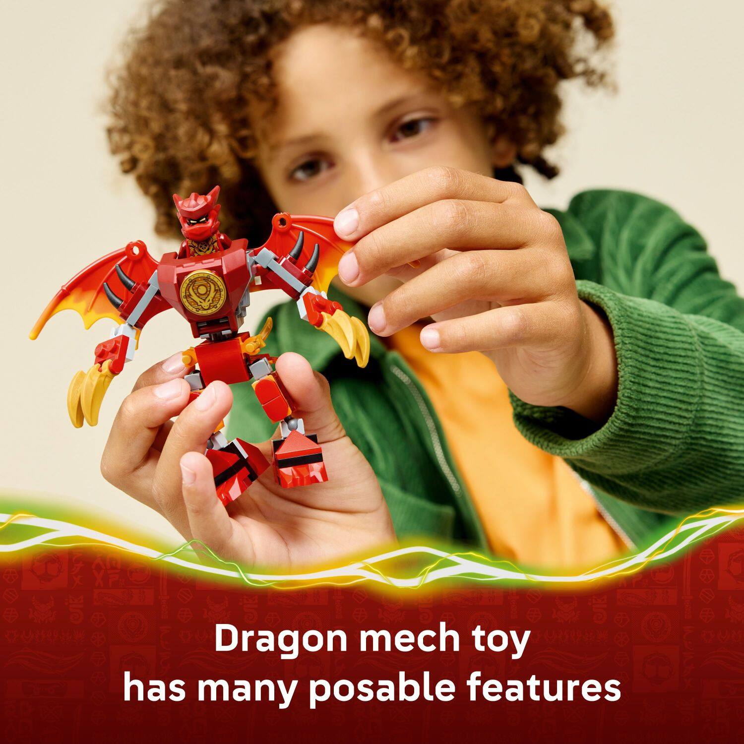 Dragon mech toy has many posable features