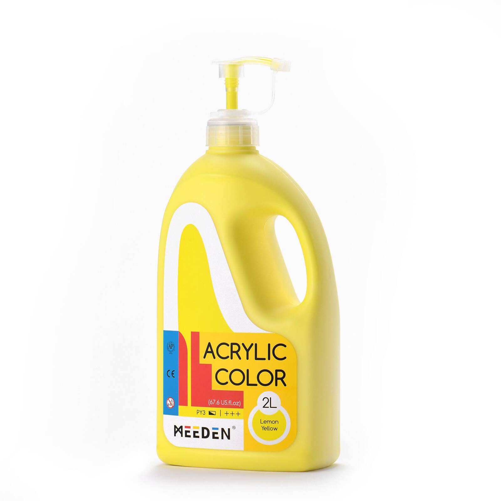 NI 12 2% ACRYLIC CE COLOR (67.6 US.fl.oz) 2L PY3 1 +++ Lemon Yellow MEEDEN