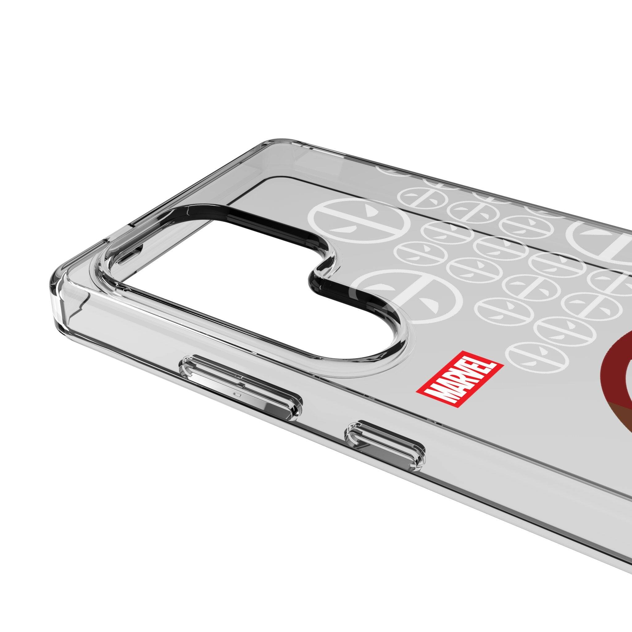 Left. Keyscaper - Marvel Sigil Clear Phone Case - Samsung Galaxy S22 - Deadpool.