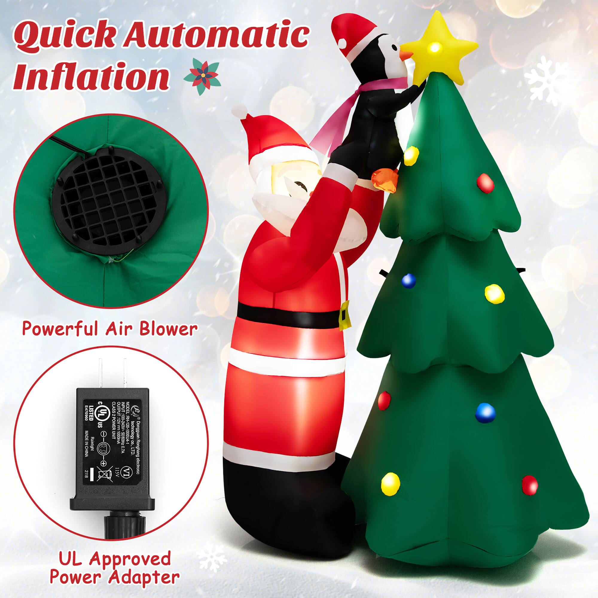 Quick Automatic Inflation Powerful Air Blower n LISTED F us aUvn I Remgs a + 1 CLASST nt T8I0 E a I i 09 niceslog Dungguan R 1O0A - I  A 2 72 Sumdmy SW VI - UL Approved Power Adapter