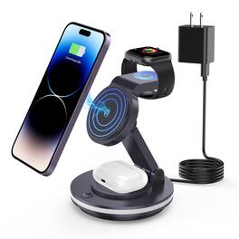 Cluzine - 360° Rotatable 4-in-1 Foldable Magnetic Wireless Charger for Phone, AirPods & Watch