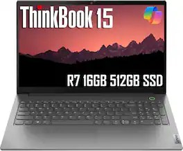 Lenovo - ThinkBook 15 Business Laptop 15.6" FHD Anti-Glare, 16GB RAM, 512GB SSD, AMD Ryzen 7, FHD Webcam, Fingerprint, Win 11 Pro - Gray