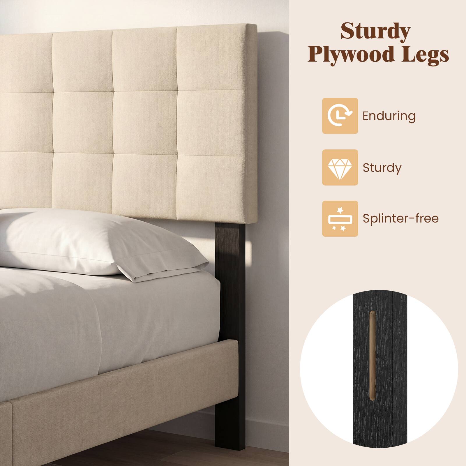 Sturdy Plywood Legs

- Enduring
- Sturdy
- Splinter-free