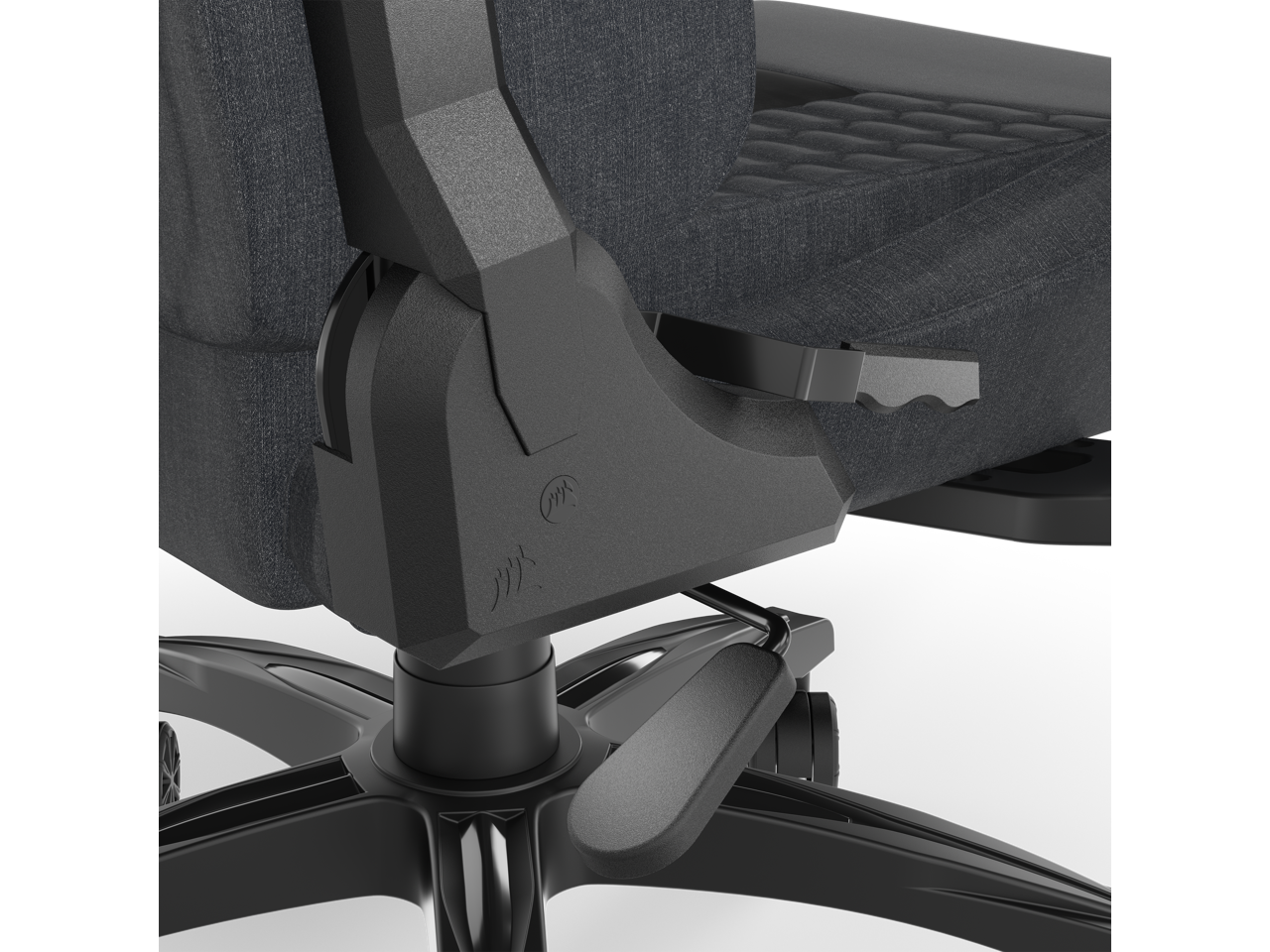 Alt View 5. CORSAIR - Corsair TC100 RELAXED Gaming Chair (Fabric Grey/Black) - Grey/Black.