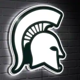 Evergreen Enterprises - Michigan State Spartans LED Team Logo Shaped Lighted Wall Sign - Multicolor