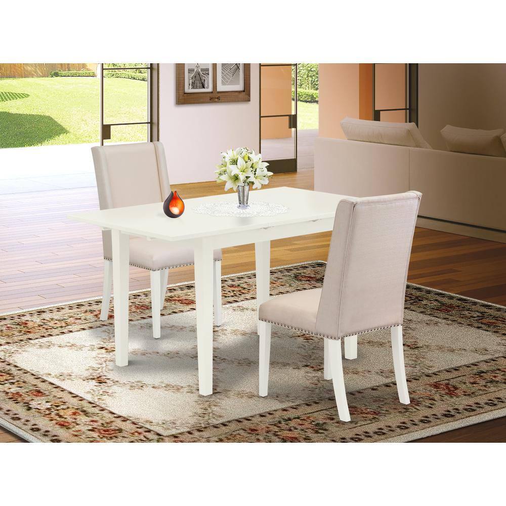 Left. East West Furniture - Dining Table- Parson Chairs - Brown.