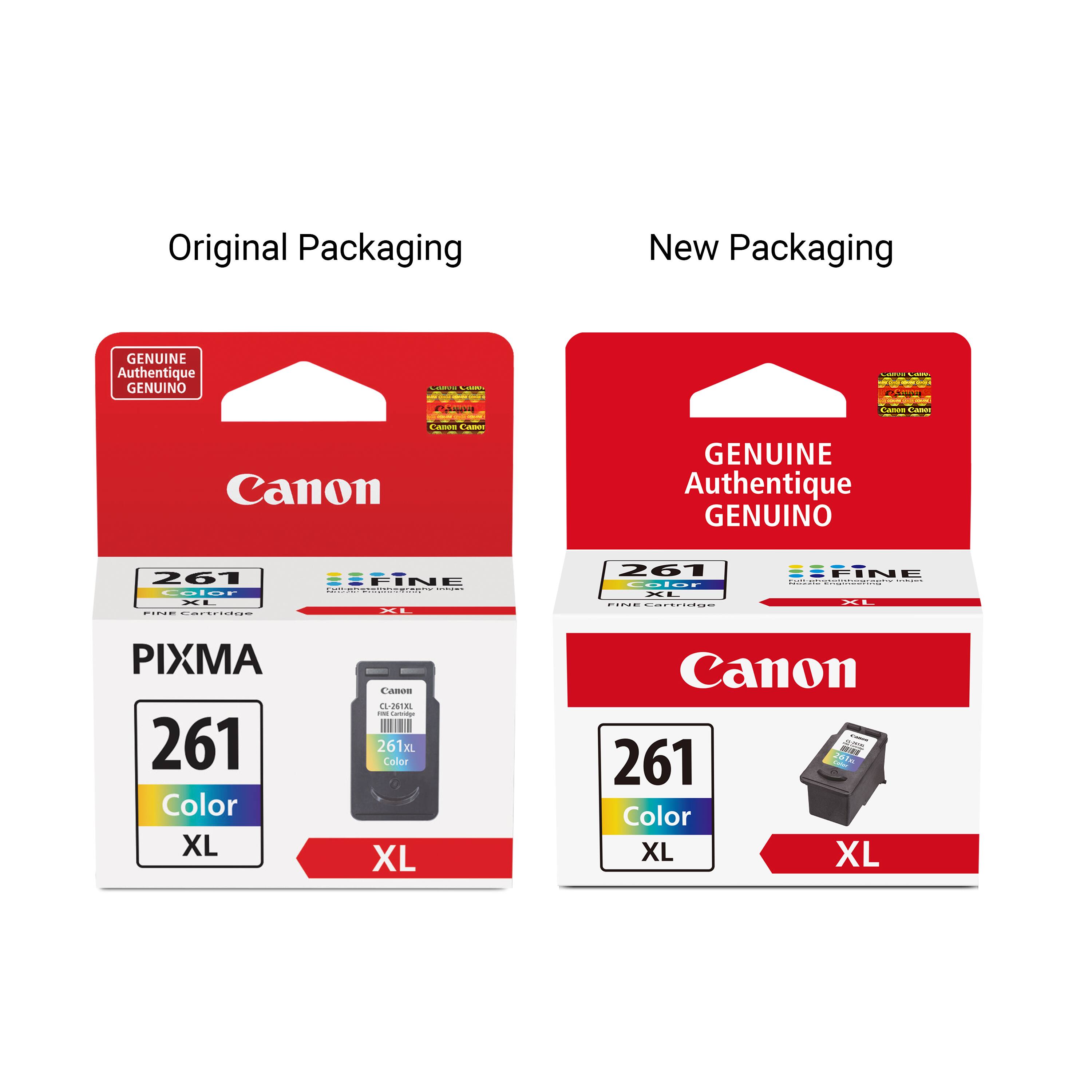Original Packaging New Packaging GENUINE Authentique GENUINO Canon GENUINE Authentique GENUINO 261 Color XL FINE Cartridge PIXMA 261 Color XL Canon 261