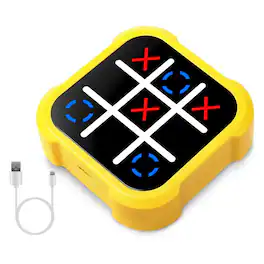 Stock Preferred - 3-in-1 Electronic Tic Tac Toe, Memory Flash & Whack Mole Game - Yellow