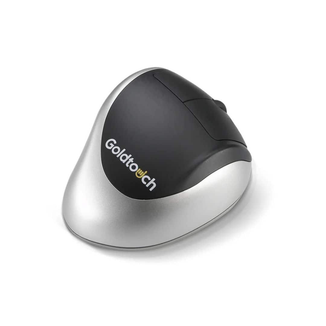 Goldtouch - Bluetooth Comfort Mouse (Right-Handed) – Ergonomic Vertical Mouse with USB Dongle - Wireless - Black/Silver