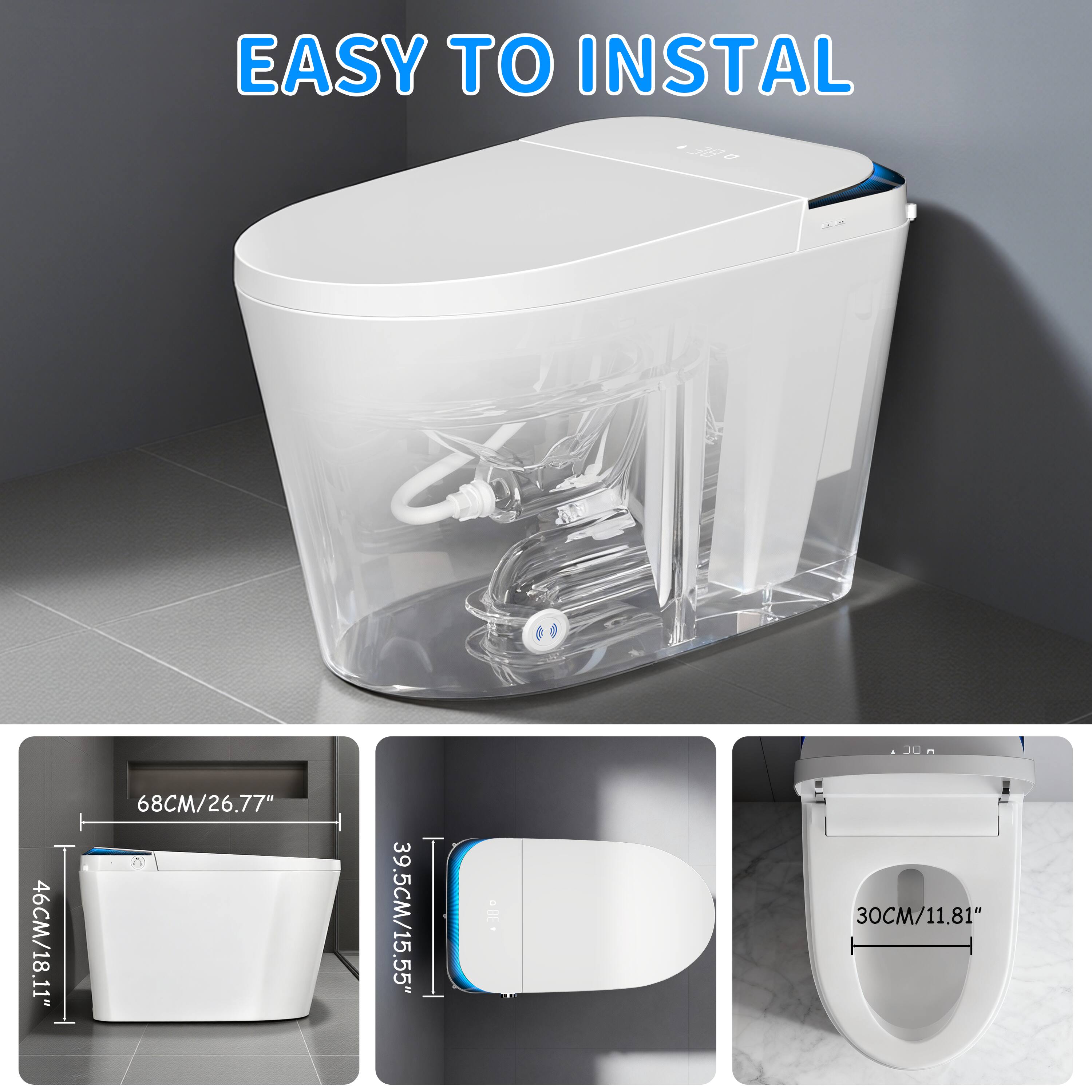 EASY TO INSTALL

46CM/18.11"  
68CM/26.77"  
39.5CM/15.55"  
30CM/11.81"