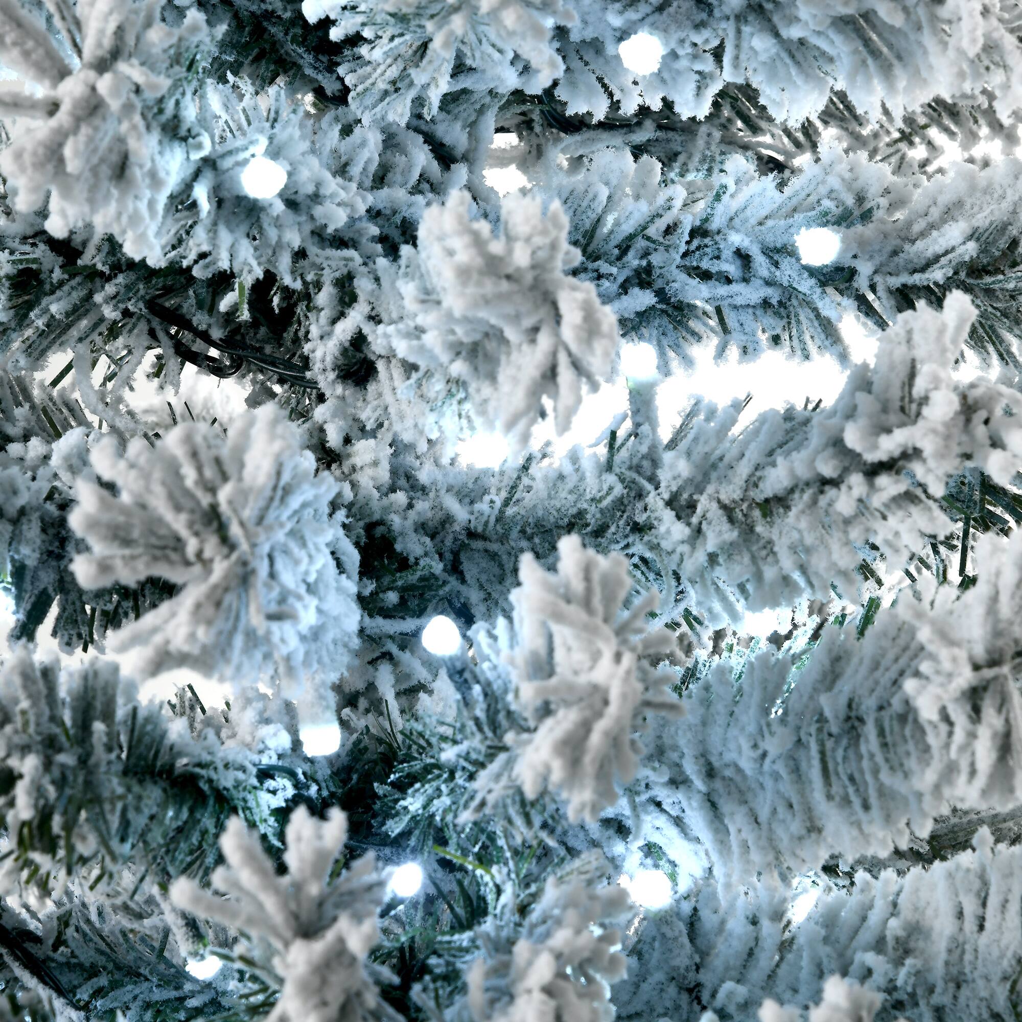 Alt View 8. Homcom - Prelit Snow Flocked Artificial Christmas Tree with LED Lights - Green.