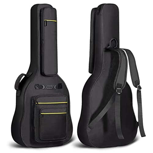 CAHAYA - 44 Inch Guitar Bag for Jumbo and Dreadnought Yellow Line Guitar Case 0.47in Thick Padding Water Resistent CY0284