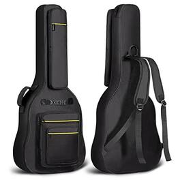 CAHAYA - 44 Inch Guitar Bag for Jumbo and Dreadnought Yellow Line Guitar Case 0.47in Thick Padding Water Resistent CY0284