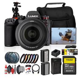Panasonic - LUMIX S1R II Mirrorless Camera With 24-105mm f/4 Lens Bundle
