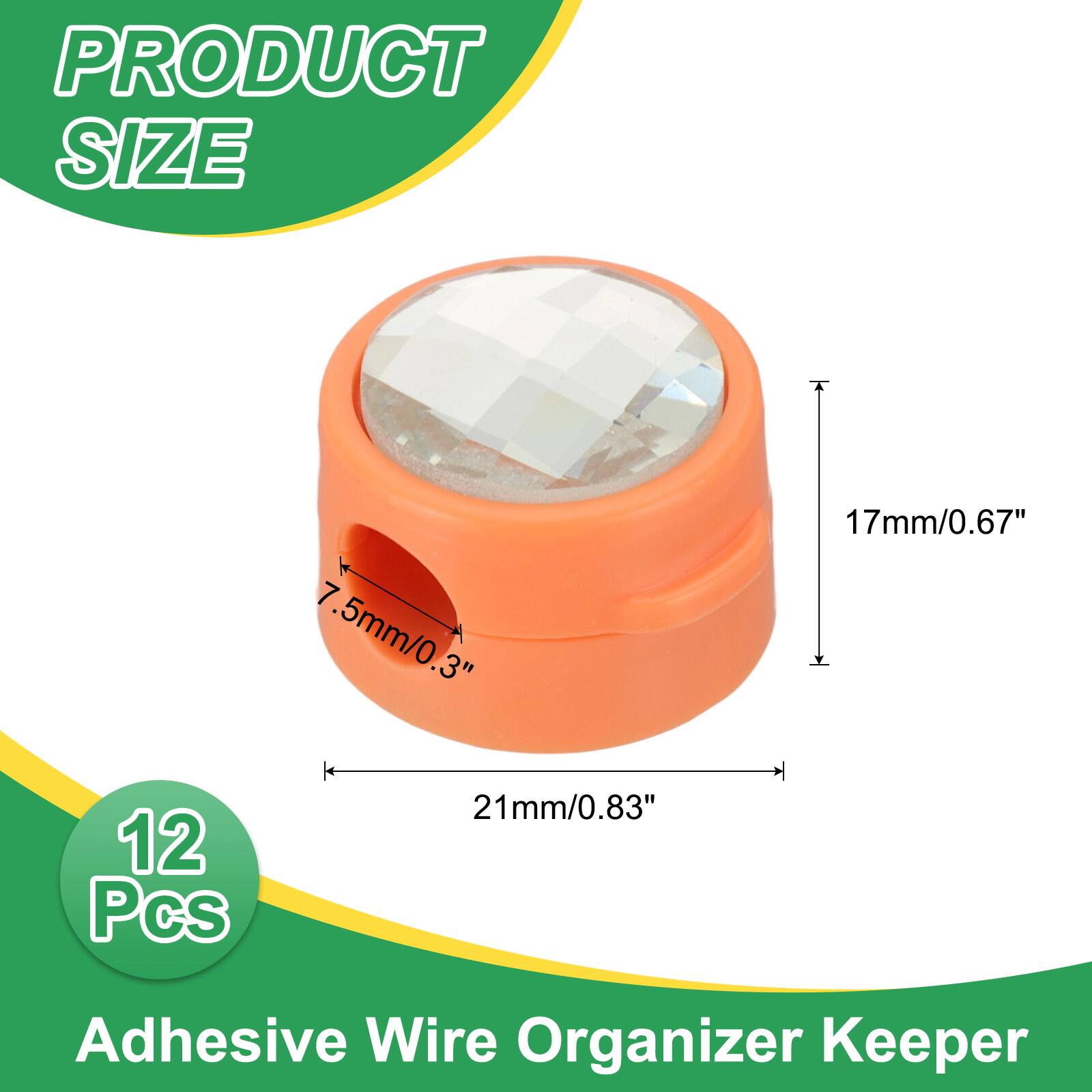 PRODUCT SIZE  
7.5mm/0.3"  
17mm/0.67"  
12 Pcs  
21mm/0.83"  
Adhesive Wire Organizer Keeper