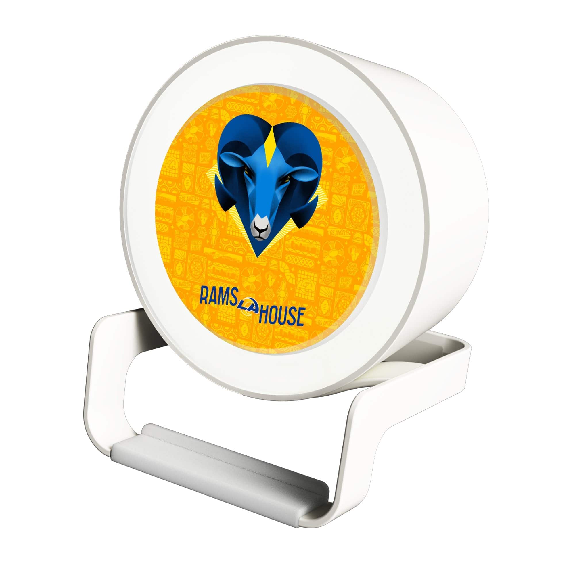 Keyscaper - Los Angeles Rams Night Light Charger with Bluetooth Speaker - White