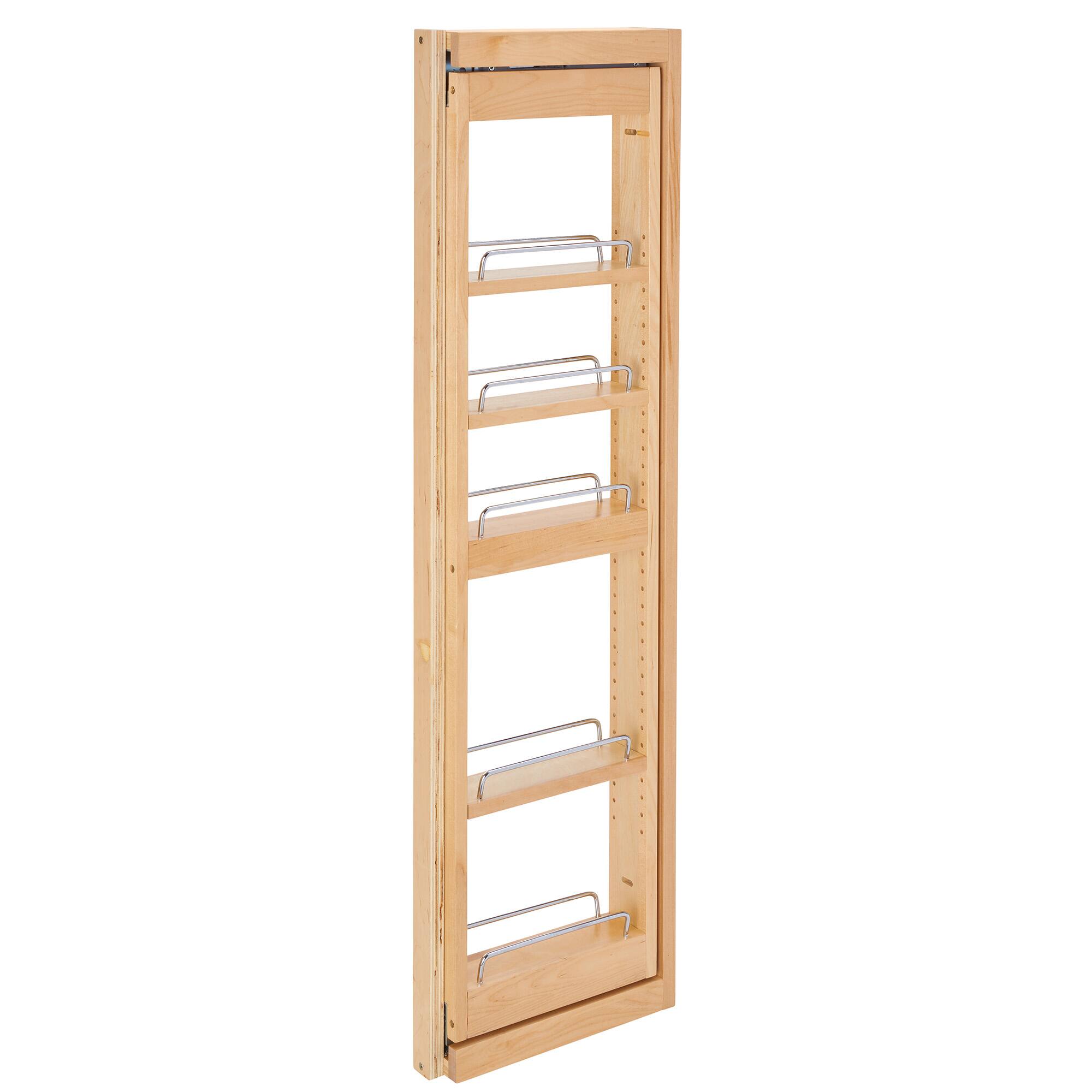 Front. Rev-A-Shelf - Rev-A-Shelf 3" Pullout Wall Filler w/ Soft-close, 42" Height, 432-WFBBSC42-3C - Natural Maple.