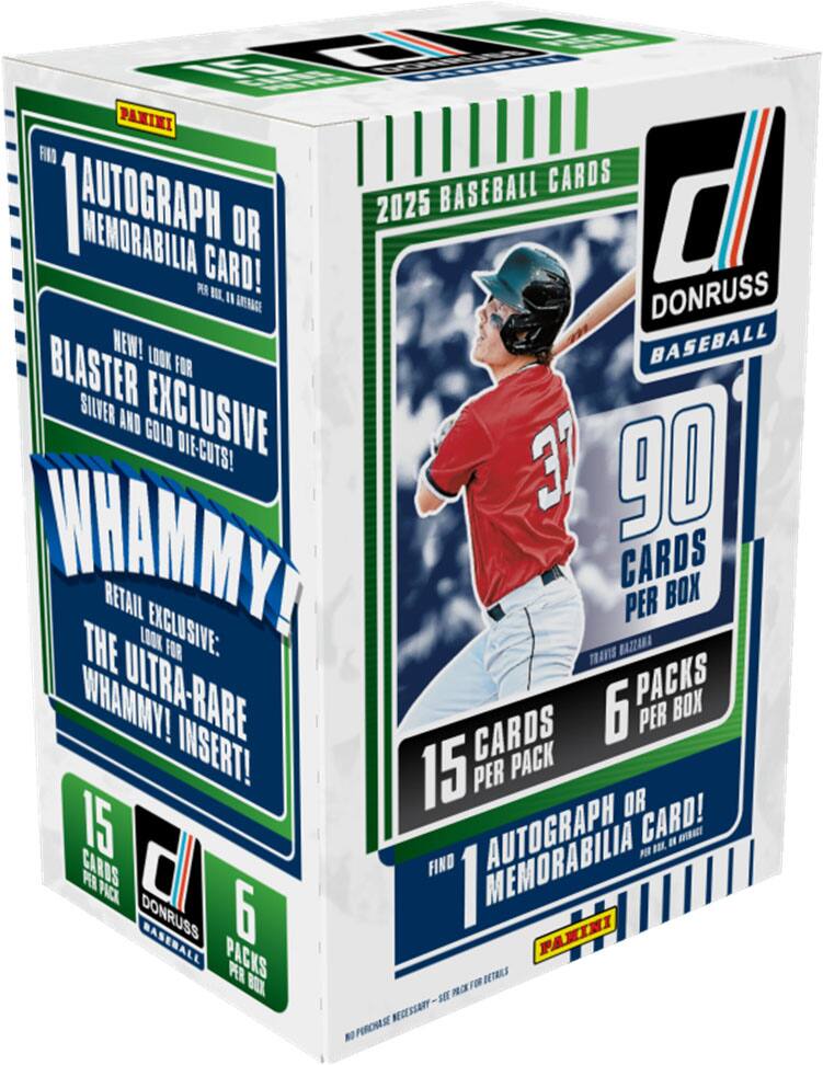 Eita PANINI FLEER BASEBALL CARDS I AUTOGRAPH MEMORABILIA OR 2025 0 P CARD! BIL. DONRUSS " WHAMMY! THE ULTRA-RARE BAZZANA WEHAMMY! LOOK FOR BASEBALL BLASTER SILVER AND EXCLUSIVE GOLD DIF-CUTS! 37 90 WHAMMY! RETAIL LOOK EXCLUSIVE: CARDS PER BOX THE FOR TRAVTS BAZZANA WHAMMY! ULTRA-RARE PACKS BOX CARDS 6 PER INSERT! 15 PER PACK OR CARD! 15 PSR B B FVORNCI CARDS PEB PACK O FIND / I MEMORABILIA DONRUSS BASEBALL 6 PANINI PACKS PER DETRILS BOX FOR SET NC - NECESSARY NO PERCHASE