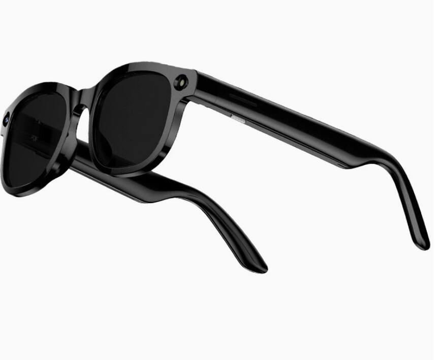 Front. Cluzine - AI Smart Translation Glasses with Camera Large Model Chat Bluetooth Call Music Object Recognition - Black.