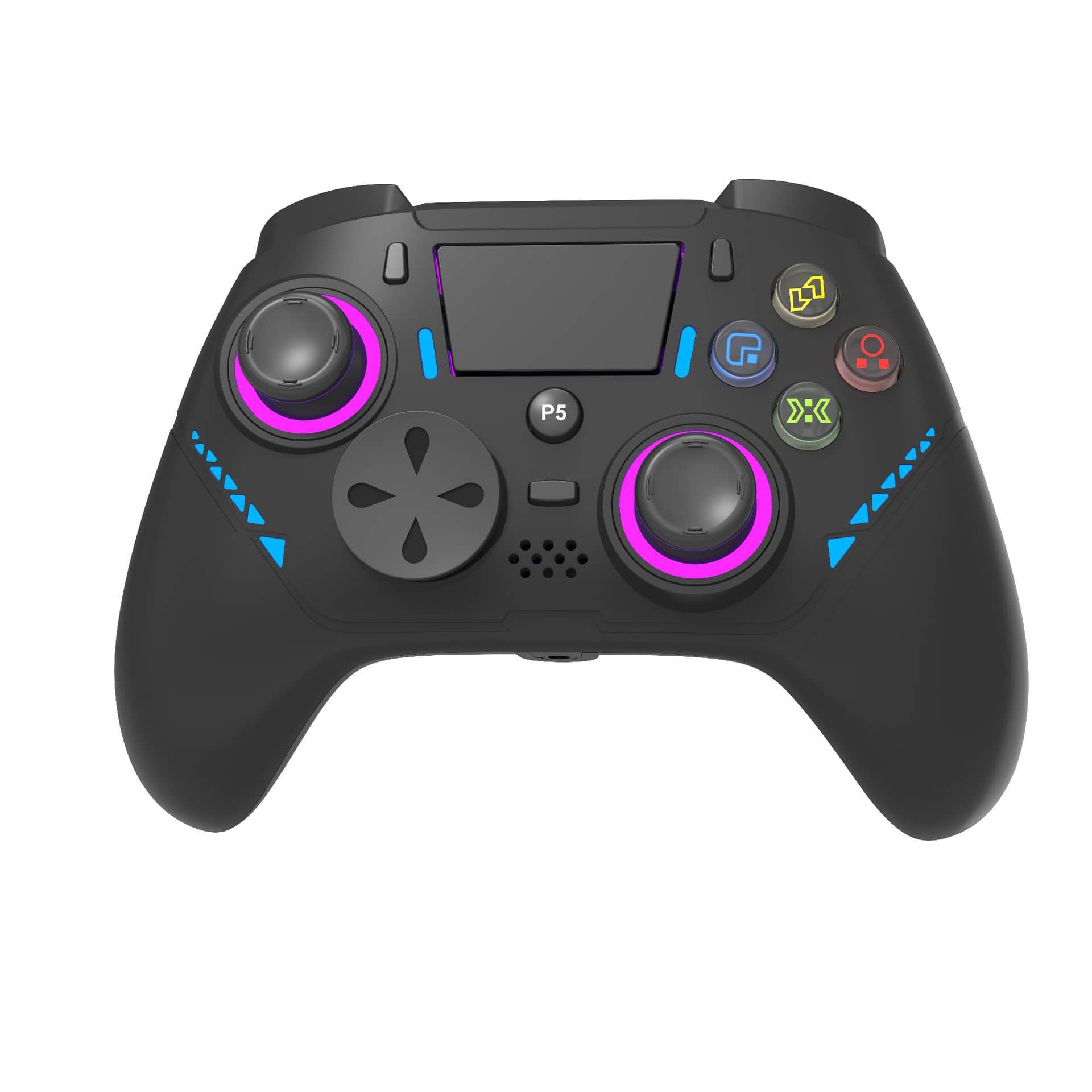 Cluzine - For PS5 Game Controller Plug and Play Dual Hall Joysticks 6-Axis Gyro Dual Vibration Motion Sensing - Black
